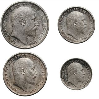 Uk Maundy Set 1,  2,  3,  4 Penny 1902,  Unc,  " King Edward Vii (1902 - 1910) "