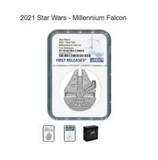Millennium Falcon Shaped Coin - Star Wars - Ngc Pf70 First Release -