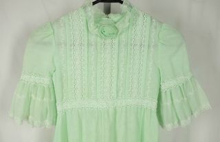 Vintage Dorissa Of Miami Girls Dress Prairie Boho Victorian Short Sleeve Size 6X 2
