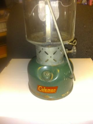 Vtg 8 / 1956 Coleman Oil Lantern 220E Camping Pyrex - Glass USA Light Handle 2