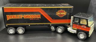Harley Davidson Stamped Steel Semi Tractor - Trailer By Nylint 21 Inches Long