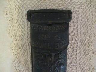 Antique Vintage Standard No.  2 Cast Iron Mailbox - Ornate Design 2