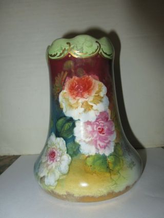 Antique Royal Bonn Vase Hand Painted Flowers Floral Design Gold Accents 5 1/2 "