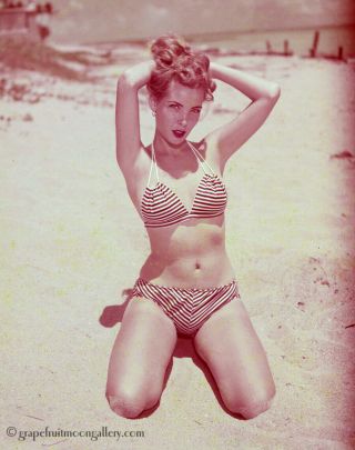 Bunny Yeager Color 4 X 5 Color Transparency Bathing Beauty Bikini Model Pin - Up