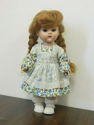 Vogue Ginny 1955 Molded Lash Slw 7.  5 " Plastic Doll In Tiny Miss 44 Outfit