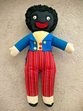 Rare Large 28 In.  Vintage Chad Valley Black Cloth Character Doll