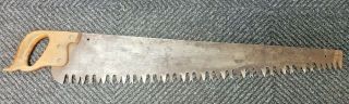 Antique Warranted Superior Tree Hand Saw The Blade Is 36 " No Missing Teeth