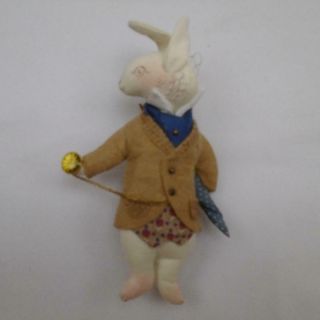 Vintage Boalt 1980 White Rabbit Alice In Wonderland Xmas Ornament S&h 116