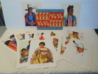 24 Vtg 1940 Blackfeet Indians Of Glacier National Park Art Prints Org.  Envelope