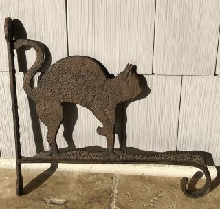 Vintage Style Cast Iron Cat Lover Sign Store Front Hook Rustic Decor Plaque