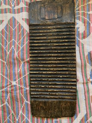 Rare Antique Washboard Scrub Board Resin Dry Fork Soap Co.  Advertising