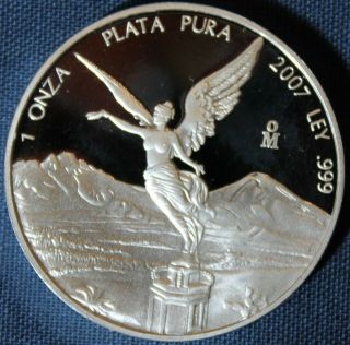 Mexico 1oz 2007 Libertad Liberty KM 639 Silver Proof 3