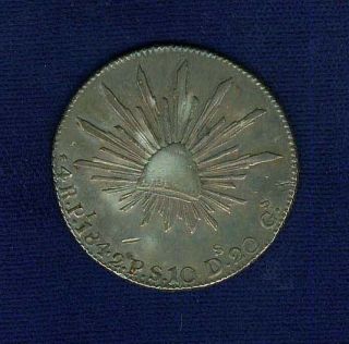 Mexico First Republic San Luis Potosi 1842 - Pips 4 Reales Silver Coin,  Xf