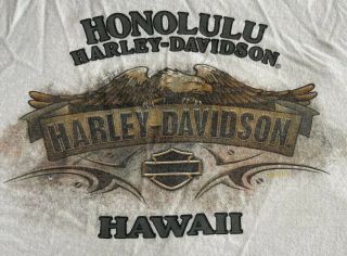 Vtg Harley Davidson Honolulu Hawaii Tank Top Shirt Xxl Hawaiian Graphic Double
