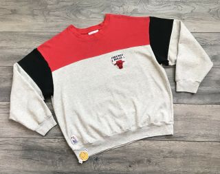 Vintage 90s Chicago Bulls Sweatshirt Xl Mens Crewneck Pullover Jordan Pippen Red
