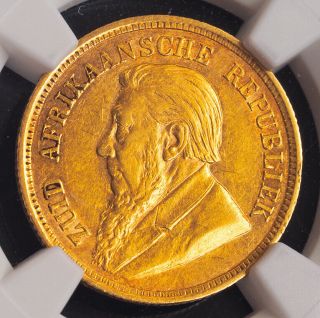 1894,  South Africa (republic).  Gold ½ Pond (½ Sovereign) Coin.  (3.  96gm) Ngc Au,