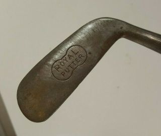 Antique Golf Club Royal Putter Hickory Shaft Leather Strip Wrapped Circa 1925