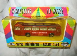 Mira Miniaturas En Metal Diecast Mundial Tours Bus Coach 1:64 Boxed