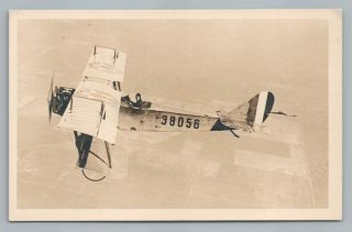 Incredible Wwi Biplane Photo Rppc Ellington Field Houston? Antique Airplane 20s