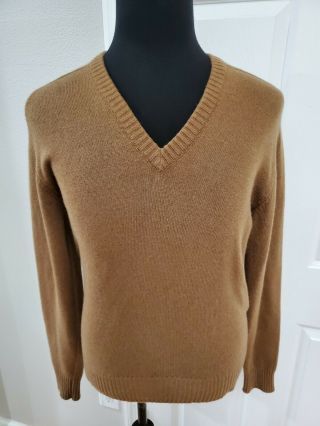 Vintage Tom Scott 100 Cashmere Made In Scotland V - Neck Sweater Size Details