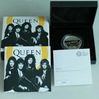 Queen 2020 Music Legends Uk One Oz Silver Proof Coin (2xmilk Spot),  No.  0046