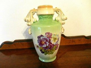 Antique Royal Vienna Hand Painted Floral Porcelain Vase 8 "