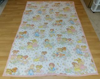 1983 Cabbage Patch Kids Quilted Blanket Bedspread Comforter Twin Size VTG 80s 2