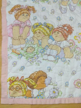 1983 Cabbage Patch Kids Quilted Blanket Bedspread Comforter Twin Size VTG 80s 3