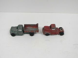 Vintage Hubley Kiddie Toy Dump Truck 5 1/2 " Red & Green & Tootsietoy Chicago 24