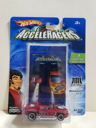 Hot Wheels 3 Collectible Cards & 2005 Acceleracers Metal Maniacs 5/9 Hollowback