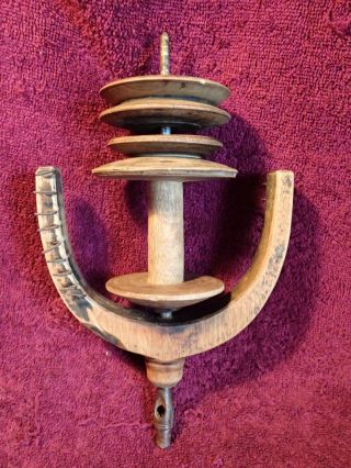 Early 1900 Vintage Antique Handmade Spinning Wheel Spool Flyer Scandinavia