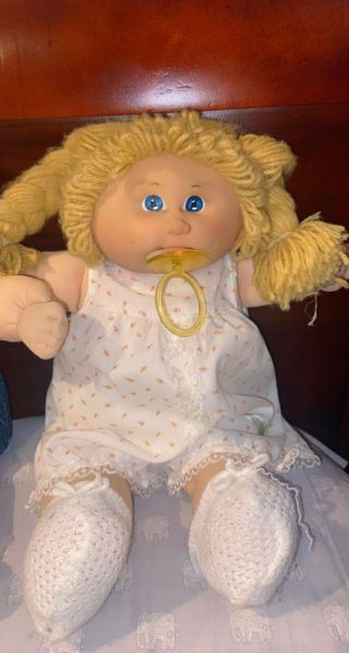 Vtg COLECO Cabbage Patch Kids Twins Boy Girl Twins Blue Eyes SIGNED 1985 3