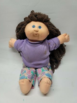 Rare Designer Cabbage Patch Kid Brown Curly Hair Blue Eyes Doll 1989 Cpk Coleco