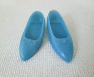 Vintage Ideal Tammy Doll Blue Kitten Heels Hong Kong Shoes Htf