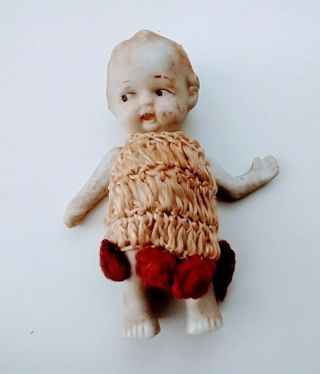Vintage Antique Jointed Baby Doll Small Ceramic Porcelain Made In Japan 4 Inches