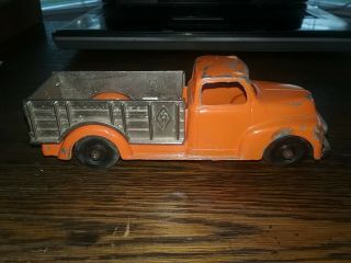 Vintage Hubley Kiddie Toy Stake Truck 452 With 460 Plated Sides And Tail Gate