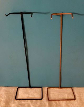 Vintage 1960s Barbie Gold & Black Wire Doll Stands 8 1/2 " Tall