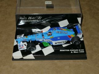 Minichamps F1 Formula 1 1:43 1999 Alex Wurz Benetton Playlife Race Signed