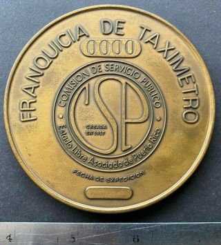 Puerto Rico 1960,  Medalla - Placa Chof.  Taxi Com.  Servicio Publico,  Patron 0000