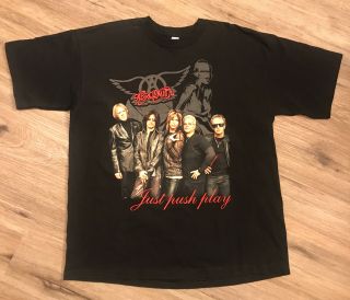 Vintage Aerosmith Just Push Play World Tour 2001 Shirt Adult Size Xxl Black