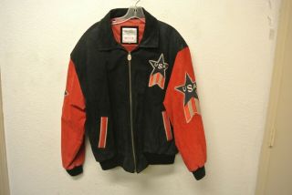 Vintage Michael Hoban Wheremi Usa Big Stars Leather Jacket Suede Size Xl (6046)