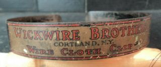 Antique Wickwire Brothers Steel Wire Bicycle Chain Pant Leg Clip Courtland Ny
