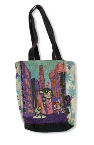 Vintage Cartoon Network Powerpuff Girls - Small Tote Messenger Bag 2000