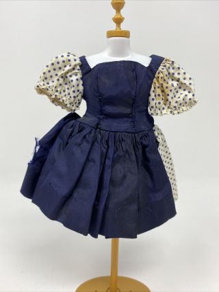 Vintage 50s Madame Alexander Cissette Taffeta Blue Dress Polka Dots Tagged