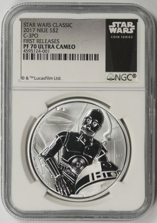 2017 Star Wars Classic C - 3po Niue Silver $2 Pf 70 Ultra Cameo Ngc First Releases