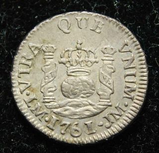 Peru Charles Iii 1/2 Real 1761/0 Jm Lima