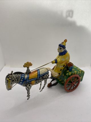 Tin Toy For Restoration Clown With Horse