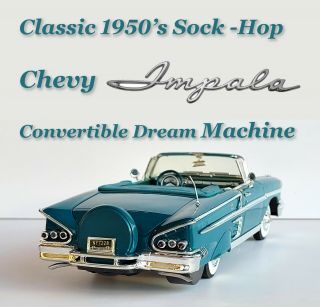 1958 Chevrolet Impala Convertible 1:18 Motormax Model W/ Continental Tire Kit