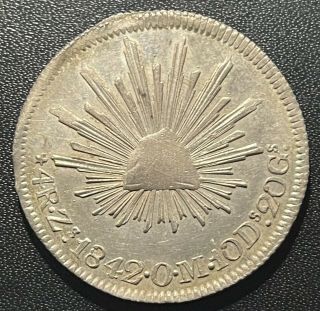 Mexico 1842 Zsom 4 Reales Silver Coin