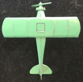 Tootsietoy 4660 Green Aero - Dawn Plane Early Wheel Type Shape Mfg 1928